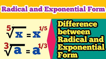 Radical and Exponential Form | difference between Radical and Exponential Form ||