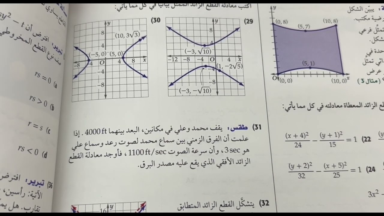 مراجعة نهائية لباب القطوع المخزوطية١٤٤٤