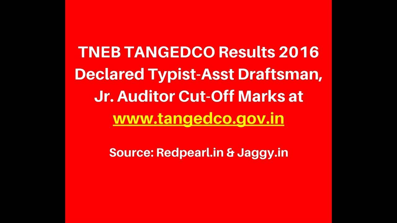 TANGEDCO Typist Result 2016 | TNEB Assistant Draftsman Result 2016 | RedPearl