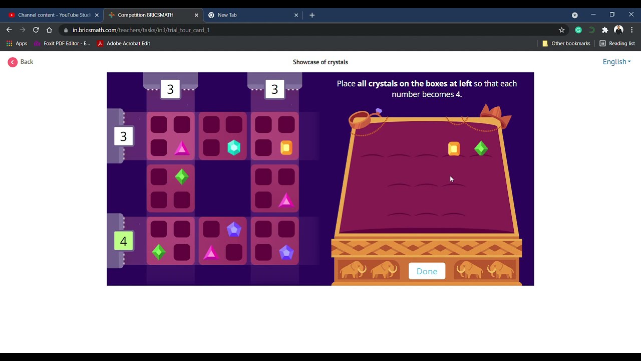 BRICSMATH 2022 | Trial round | Showcase of crystals | Grade 3 | Solution