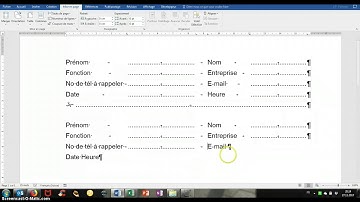 Tabulations avec points de suite