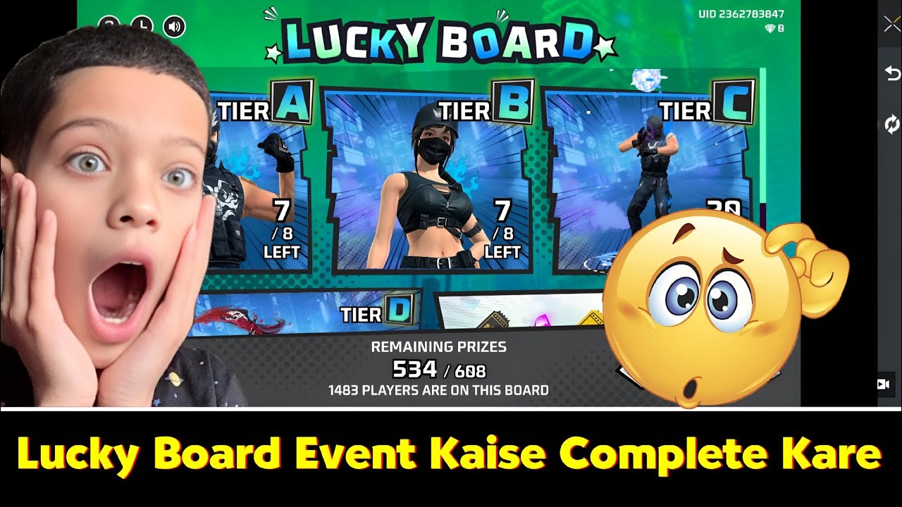 Free Fire Lucky Board Event Kaise Complete Karen | FF New Lucky Board Event Me Emote Kaise Nikale