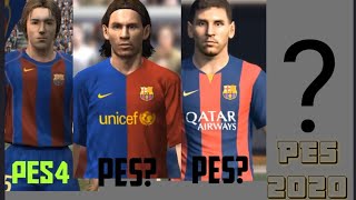 Lionel messi face change from pes 4 to 2020