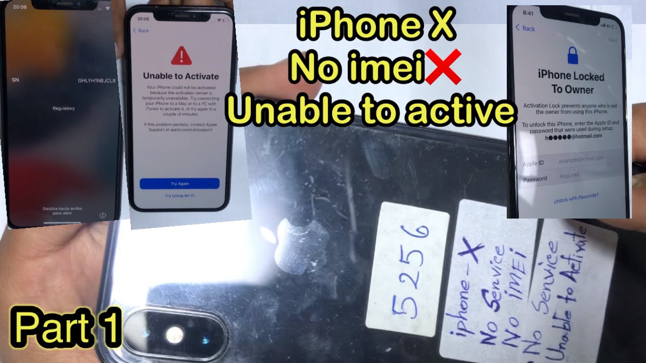 iPhone X Unable to activate, No imei,searching.#part_1 - YouTube