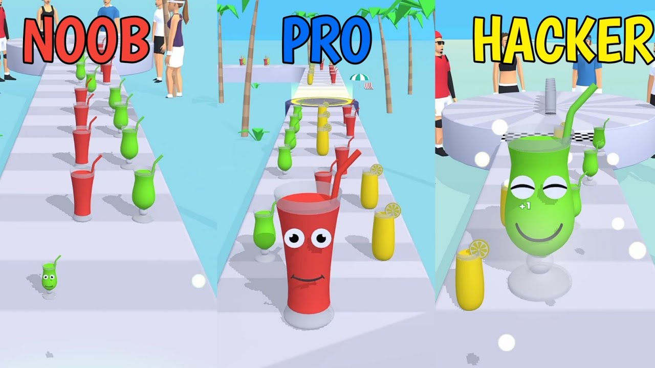 NOOB vs PRO vs HACKER in Juice Run Gameplay Max Level Android iOS Game