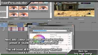 Sony Vegas Black Ops Colour Correction/Render Settings by AsianPersuasiization