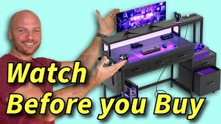 REAHOME 61 Inch Gaming Desk with Charging Station and LED Lights, Full Review screenshot 1