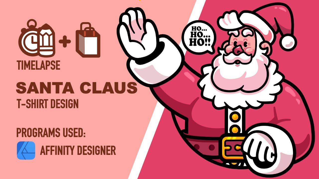 Santa Claus (T-Shirt Design & Sticker) - Timelapse Video