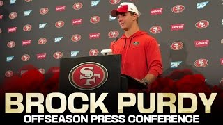 Brock Purdy first 49ers presser since Super Bowl — on his wedding, Brandon Aiyuk, training and more