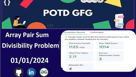 Array Pair Sum Divisibility Problem || Java || Geeksforgeeks Daily Challenege ||gfg potd