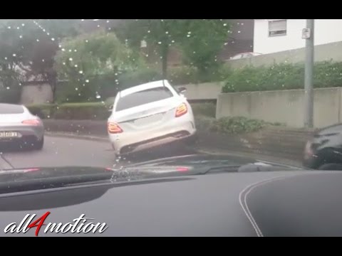 Crash After Driftfail Mercedes Benz C Class W5 In Leonberg Youtube