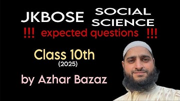 Social studies class 10th 2025 important Questions //maps jkbose