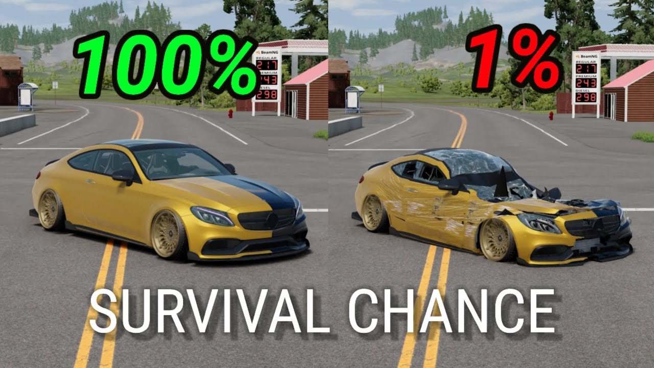 Realistic Survival Chance Crashes #13 - BeamNG Drive | PywulangBng