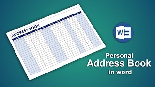 How to Create Personal address book Using Microsoft Word Document