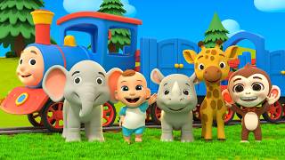 Hewan Hewan Safari Bermain di Kereta Api Anak Anak | Sajak Anak dan Lagu Anak Anak | LuLu LaLa