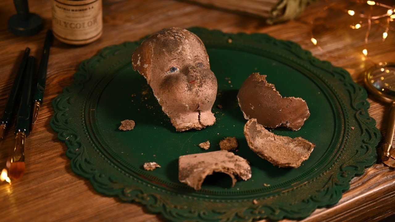 Awesome antique soviet doll restoration  ASMR
