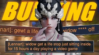 Bullying a toxic enemy by spawn killing her with Widowmaker - Overwatch 2