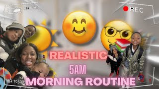 Realistic 5AM Morning Routine | Single Mom Of 3