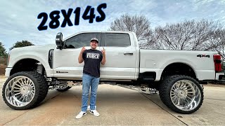 FORD DREAM TRUCK EW! 2023 F250 Platinum gets HUGE 28x14 JTX Reaper on 8" Stryker Lift | 28s and 38s