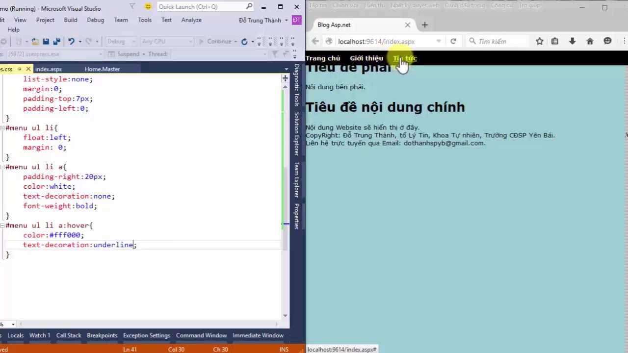 สร้างเว็บด้วย visual studio 2015  2022  Bài 2. Thiết kế giao diện Website bằng HTML và CSS trên Visual Studio 2015