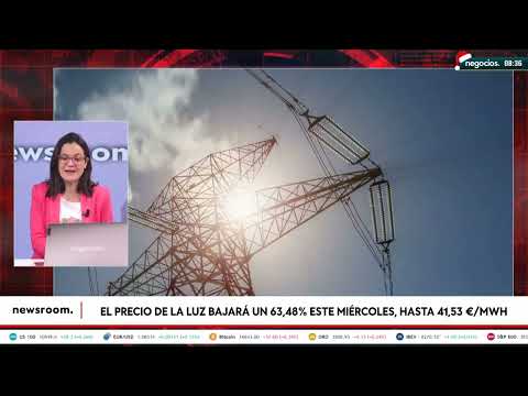 El precio de la luz bajar&aacute; un 63,48% este mi&eacute;rcoles, hasta 41,53 &euro;/mwh