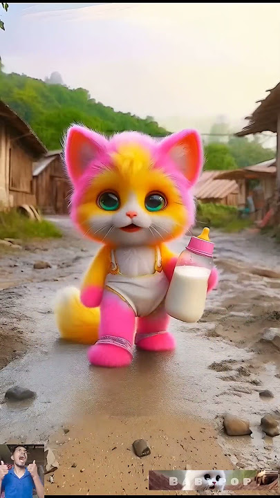 Dudi dudi dum dum 🥰 beautiful pink yellow cat 🍼 01 #cat #cute #love #dudidudidam #shortsfeed #shorts