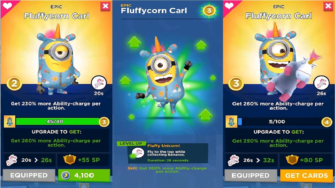 Fluffycorn Carl Minion Rush upgrade Epic Costume gameplay walkthrough ios / android