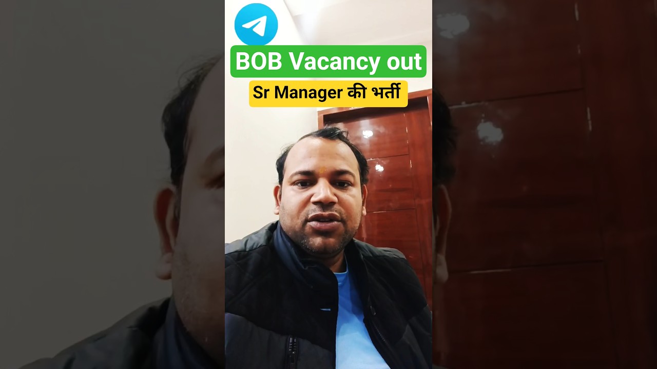 BOB VACANCY OUT FOR SR MANAGER