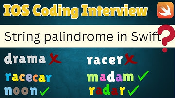 Swift program to check a string is palindrome or not || string palindrome #YouTube  #dsa #google
