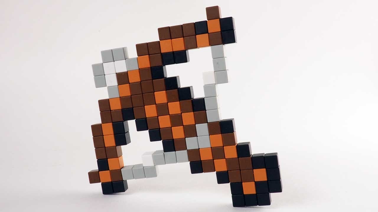 Minecraft Art Crossbow made of construction cubes (satisfying build pt. 3