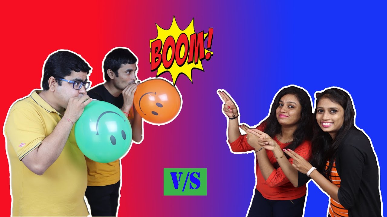 Boom Boom Balloon Bursting Challenge | Funny Challenges in India | Boys V/s. Girls Challenges