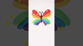 Rainbow 🌈 Butterfly 🦋 drawing for kids #rainbow  #shorts #kidsart #ytshorts #kidsvideo #satisfying