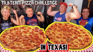 MASSIVE 11LB TEAM PIZZA EATING CHALLENGE IN DALLAS TEXAS w Randy Santel Joel