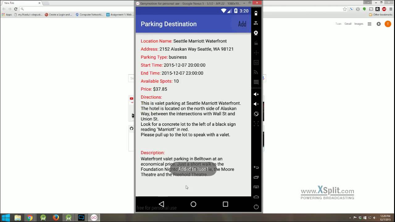 parking finder android app presentation
