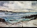 WATERCOLOR SEASCAPE using strong depth of field and intense colors