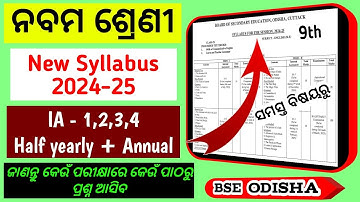9th class syllabus 2024-25 | 9th class new syllabus 2024 | class 9 syllabus 2024-25 odia medium