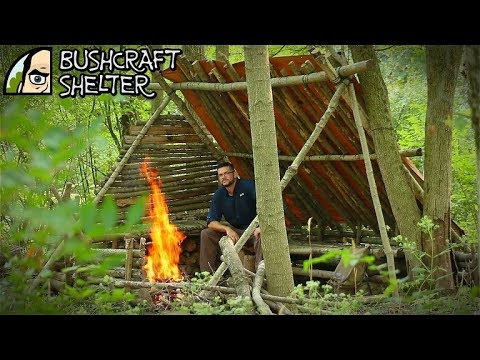 Bushcraft Camp Update 11 - Hunting Tower, Dog House, Gate and Raised Camp  Bed 
