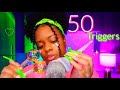 Asmr  50 triggers in 50 minutesbest triggers for tinglessss