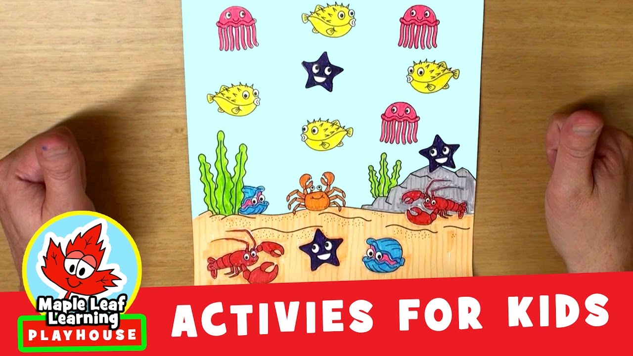 Beach Coloring Activity for Kids | Maple Leaf Learning Playhouse - YouTube