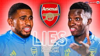 How many Arsenal players can you name in 30 seconds ⏱️ | LIES | Reiss Nelson vs Eddie Nketiah