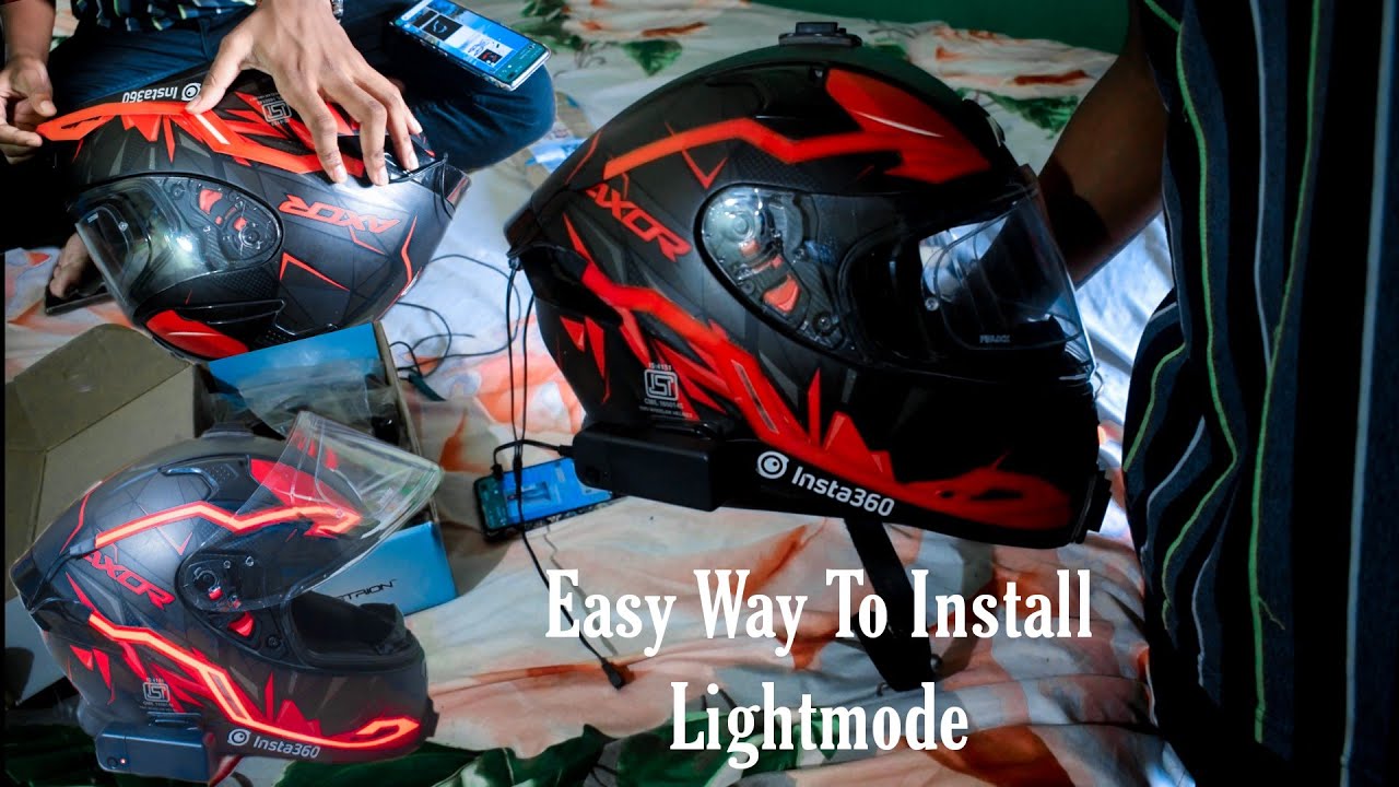 How To Install Light Mode On Axor Helmet With Module Helmet Red LED