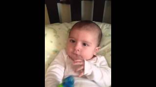 Javi eating out of the paci for the 1st time!