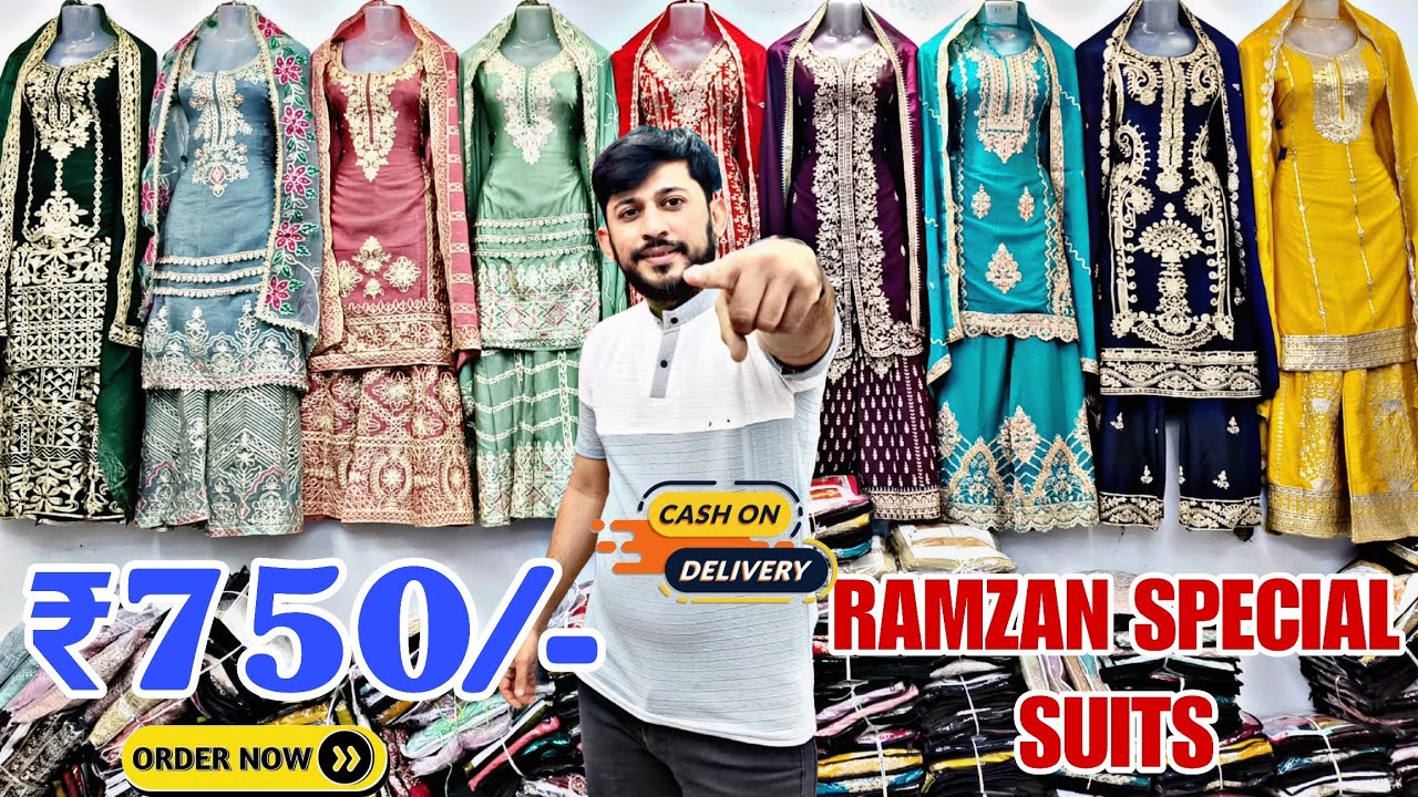 LATEST RAMZAN PARTYWEAR Russian Plazoo Readymade Dresses ₹750/- Hyderabad Wholesale Online Shopping 