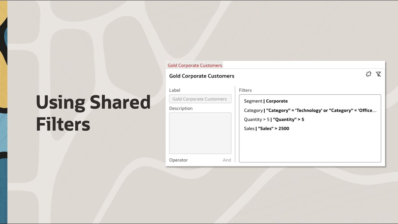 Using Shared Filters in Oracle Analytics - YouTube
