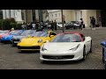 Kumpulan supercar &amp; sportcar mau ke carmeet di Malang | Ferrari Lamborghini Porsche #carspotting 