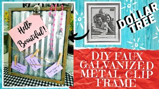 DIY DOLLAR TREE GALVANIZED METAL CLIP FRAME | How To Make A Rustic Corrugated Frame In Any Size!