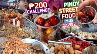 Pinoy Street Food In Imus Cavite  Tres Kwatro Chicharon Kwek Kwek Fish Ball 200pesos Challenge