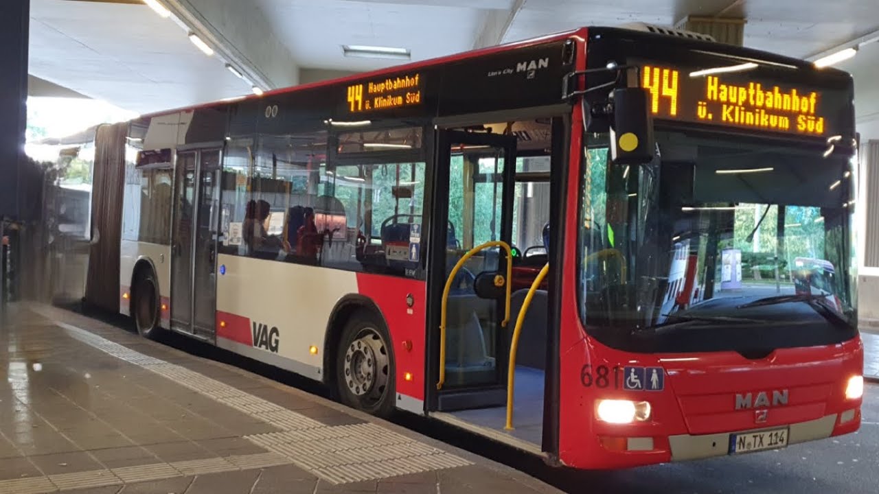 Buslinie 44 [MAN Wagen 681] von HAUPTBAHNHOF bis LANGWASSER MITTE_4K