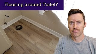 How to cut flooring around a toilet flange - Luxury Vinyl Plank Bathroom Installation. Calibamboo.