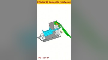Cylinder 90 degree flip mechanism #design #machine #solidwork #cad